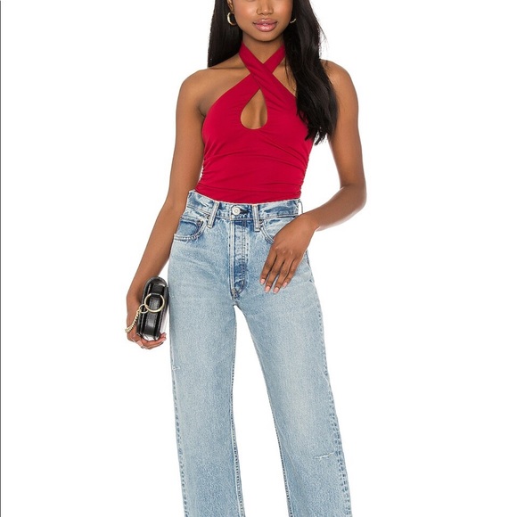 NWT $128 NBD Samantha Ruby Red Thong BodySuit XS - Picture 2 of 5